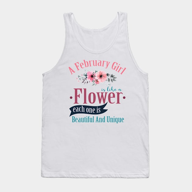 A February Girl Like A Flowers Tank Top by Diannas